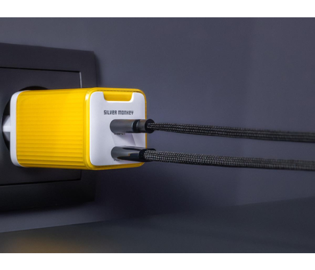 Silver Monkey Ładowarka sieciowa GaN 65W 2x USB-C Yellow - 1266246 - zdjęcie 6